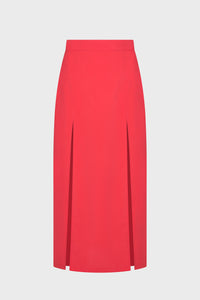 LAVA MIDI SKIRT RED