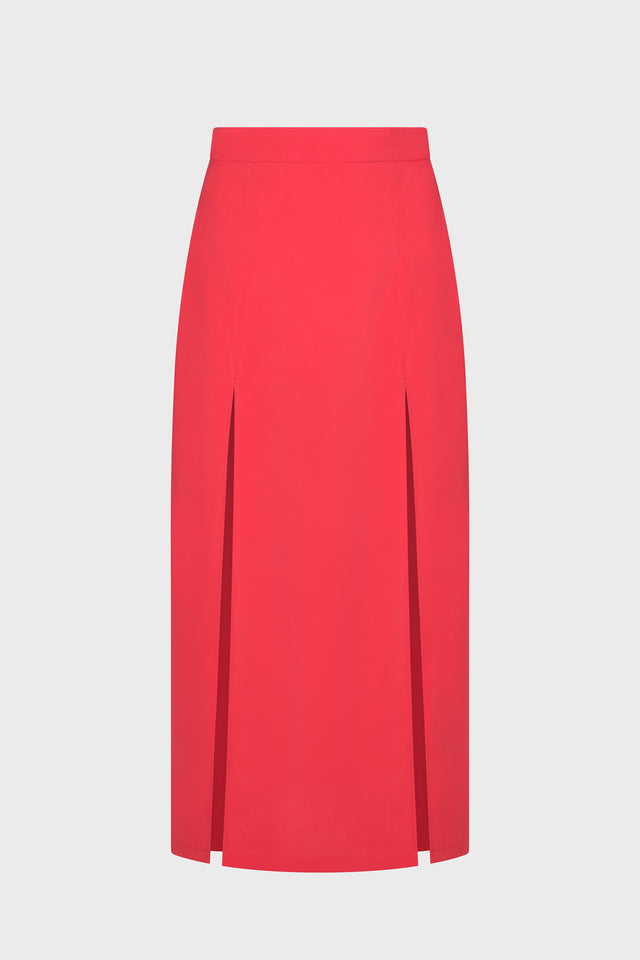 LAVA MIDI SKIRT RED