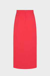 LAVA MIDI SKIRT RED