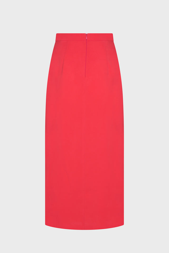 LAVA MIDI SKIRT RED