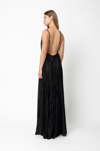 PLEATED DRESS BLACK