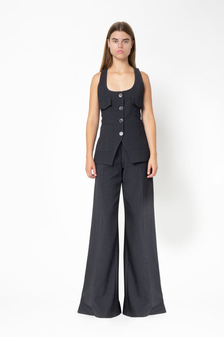 VEST WITH BUTTONS GREY