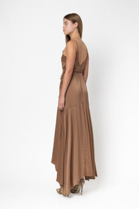 WRAP LONG DRESS BEIGE