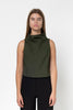 HIGH NECK CROP TOP KHAKI