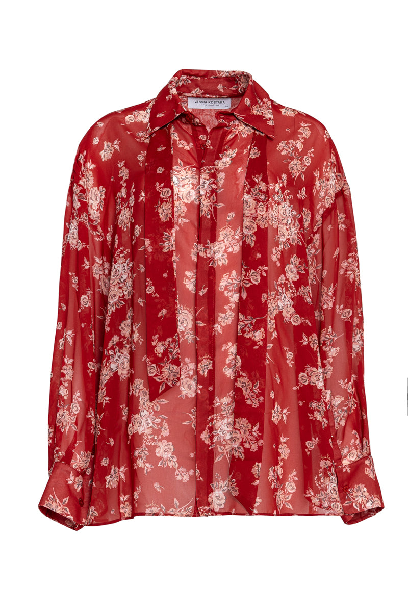 RED FLOWER SHIRT