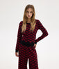 NANCY KNIT PANTS BLACK/RED SSG PRINT