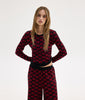 NANCY KNIT TOP BLACK/RED SSG PRINT