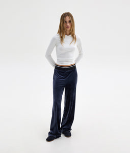 POLY VELVET PANTS BLUE