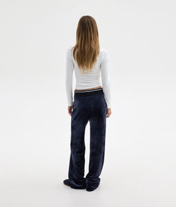 POLY VELVET PANTS BLUE
