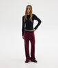 POLY VELVET PANTS AUBERGINE