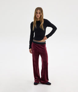 POLY VELVET PANTS AUBERGINE