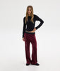 POLY VELVET PANTS AUBERGINE