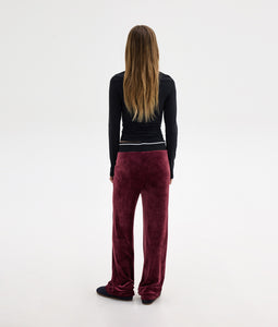 POLY VELVET PANTS AUBERGINE