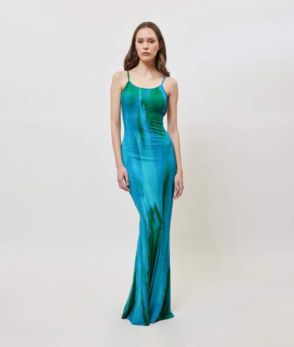 VERONICA DRESS AQUA GREEN
