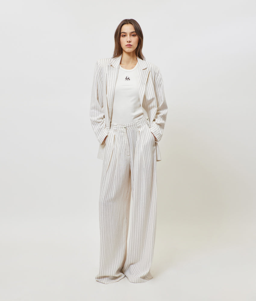 JOSEFINE PANTS OFF WHITE STRIPES
