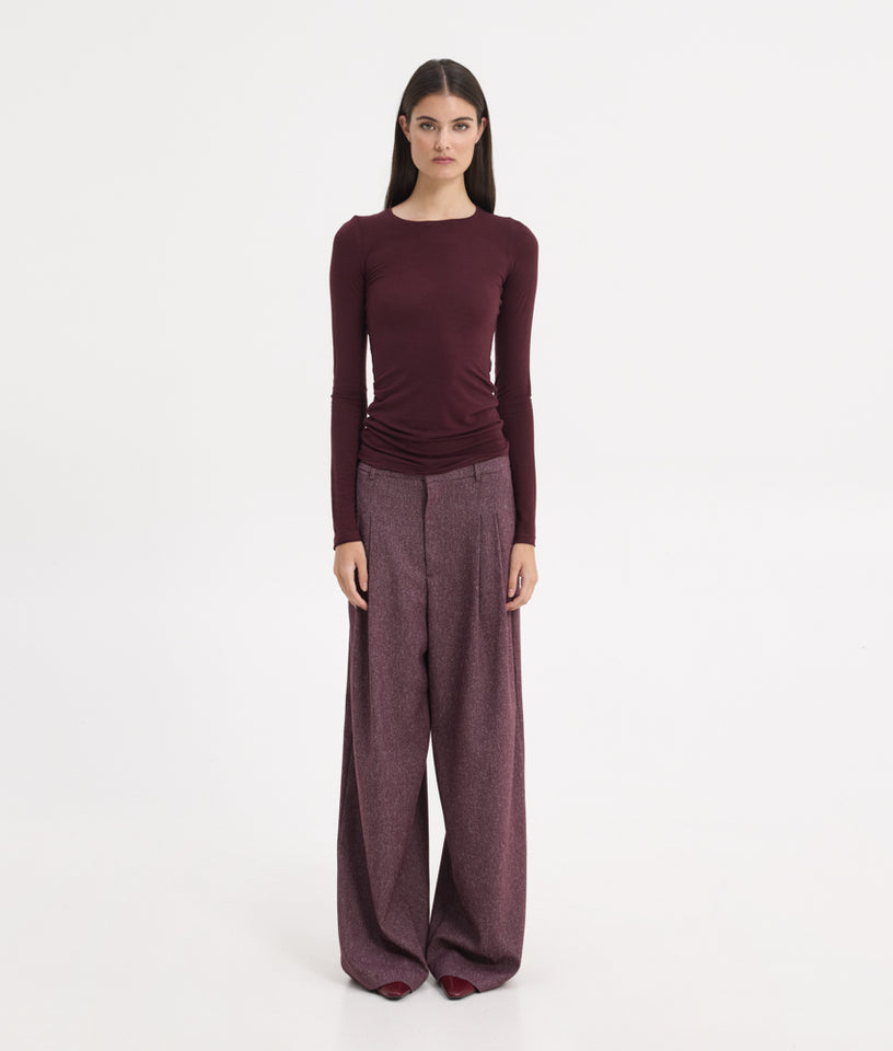 SARAH LONGSLEEVE TOP BORDEAUX