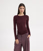 SARAH LONGSLEEVE TOP BORDEAUX