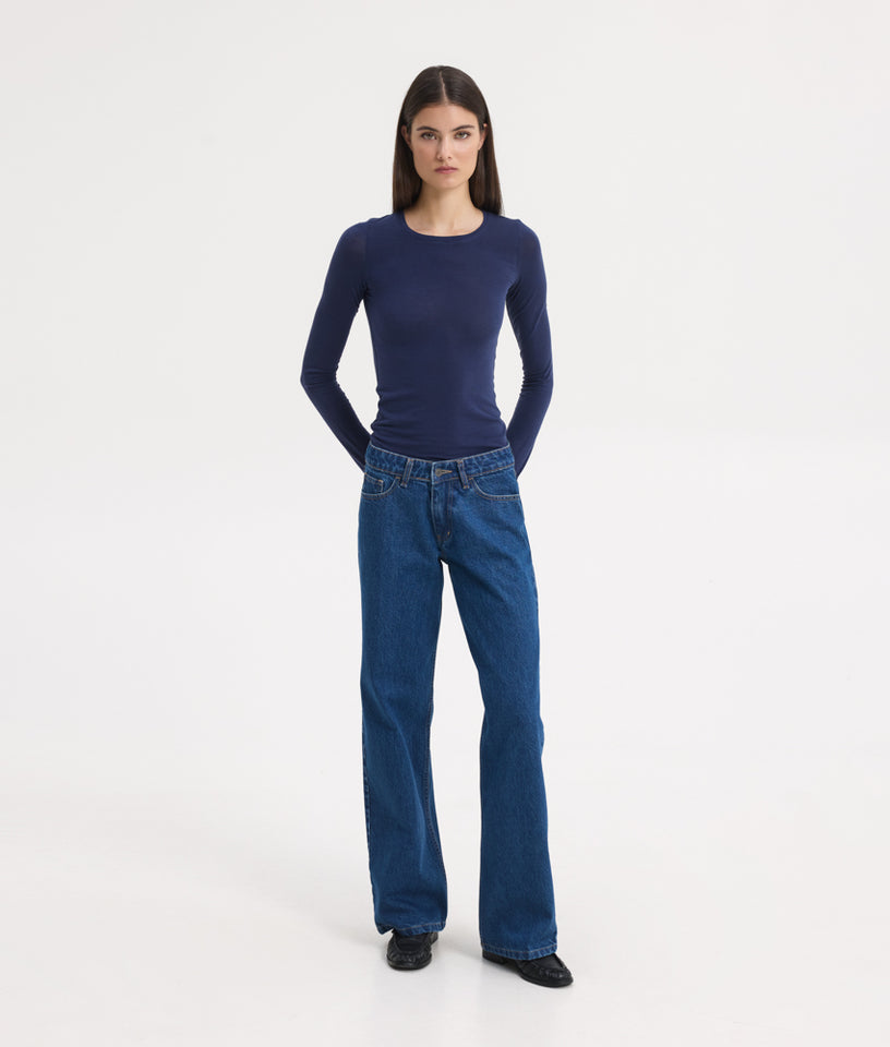 SARAH LONGSLEEVE TOP NAVY BLUE