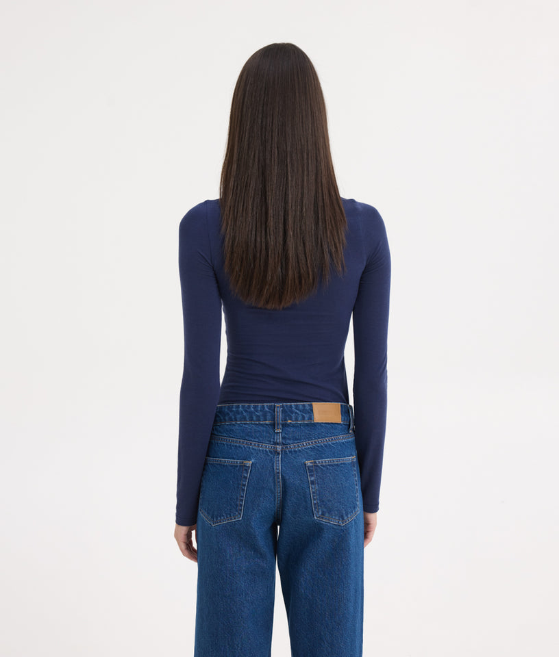 SARAH LONGSLEEVE TOP NAVY BLUE