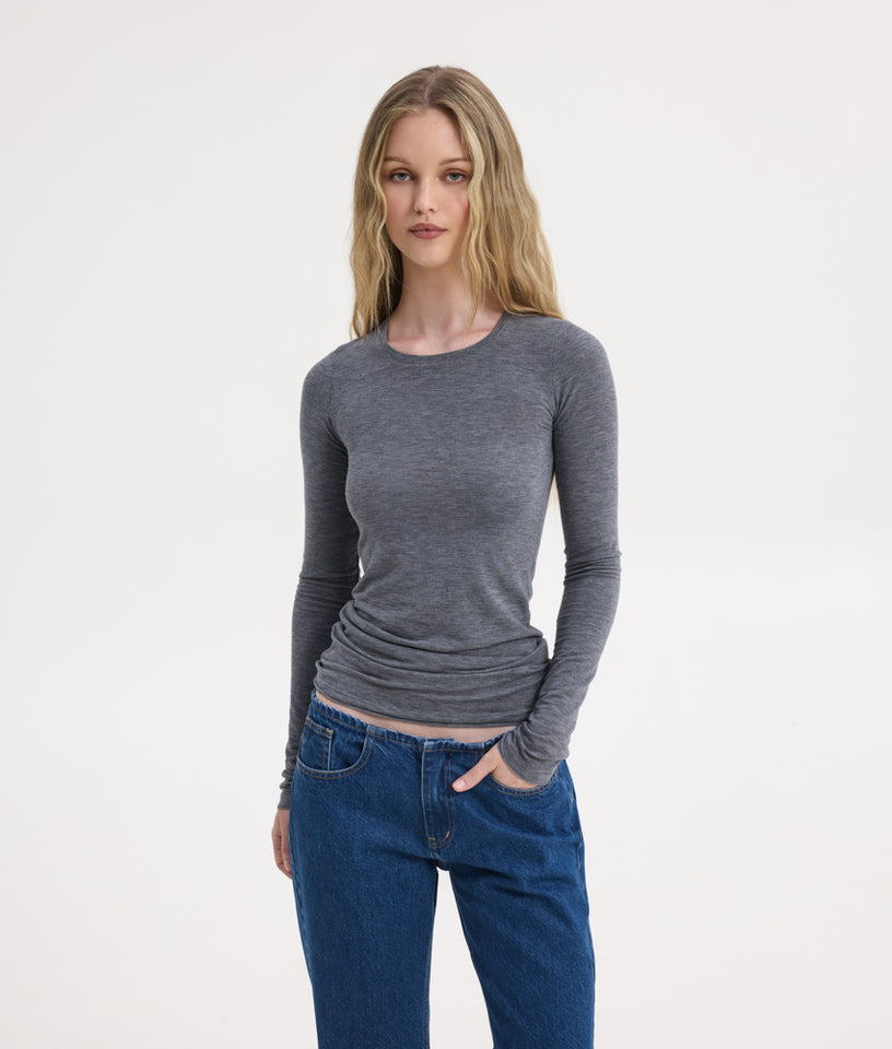 SARAH LONGSLEEVE TOP GREY
