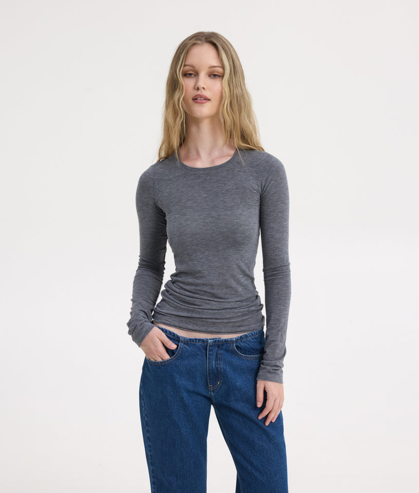 SARAH LONGSLEEVE TOP GREY