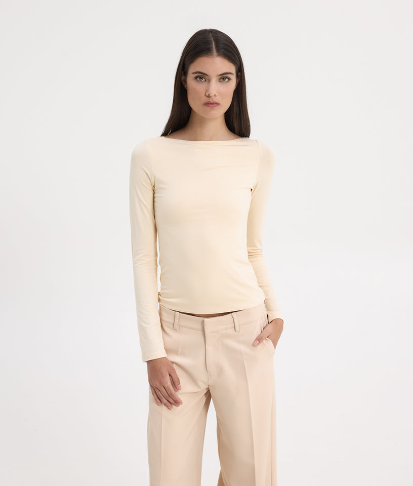 TYRA LOW WAISTED PANTS BEIGE