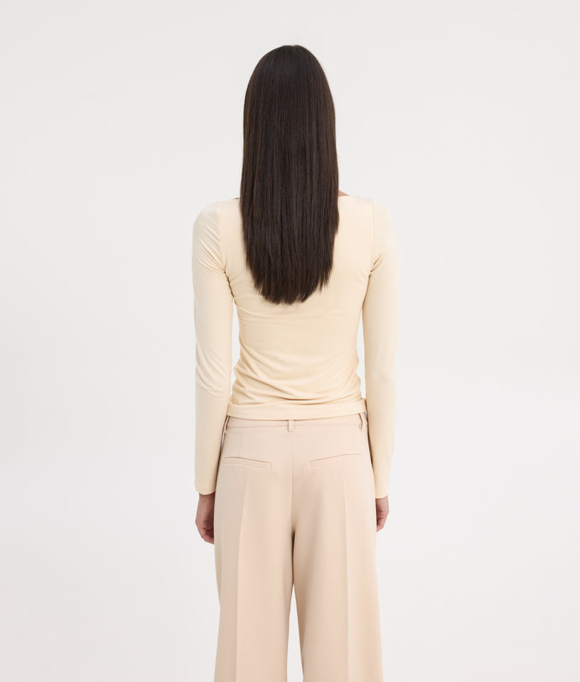 TYRA LOW WAISTED PANTS BEIGE