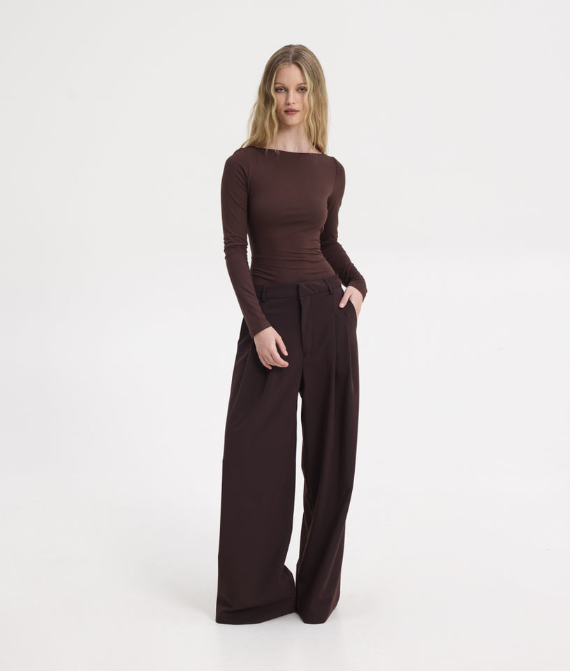 LAURYN PANTS DARK BROWN
