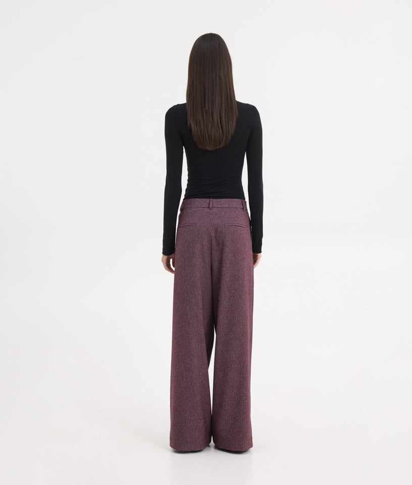 NAYA PANTS MELANGE AUBERGINE