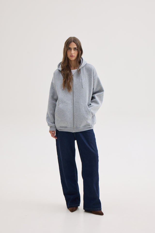 LIZI ZIP HOODIE GREY