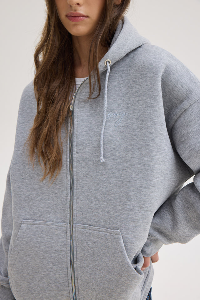 LIZI ZIP HOODIE GREY
