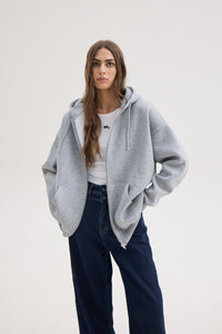 LIZI ZIP HOODIE GREY