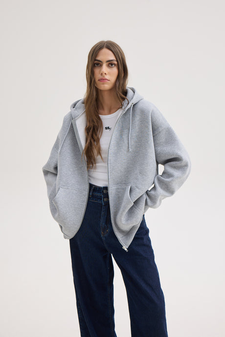 LIZI ZIP HOODIE GREY