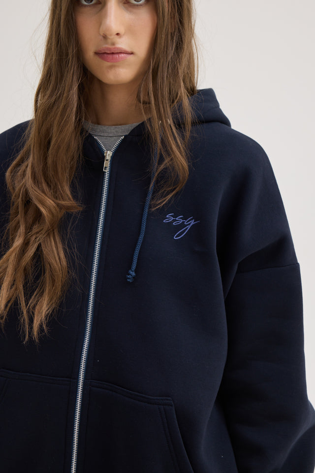 LIZI ZIP HOODIE BLUE
