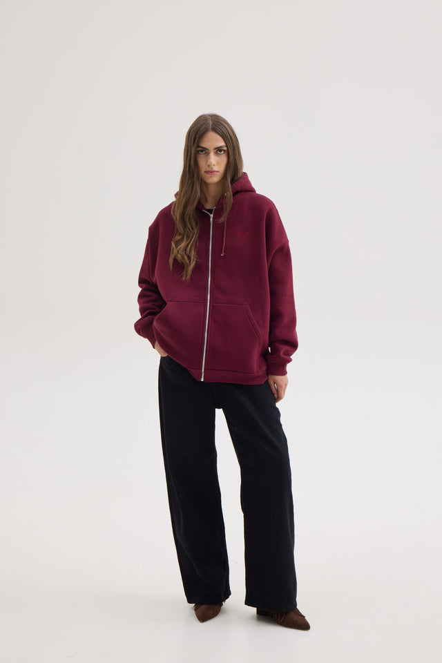LIZI ZIP HOODIE AUBERGINE