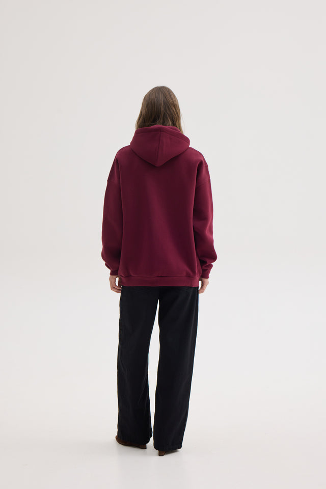 LIZI ZIP HOODIE AUBERGINE