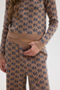 NANCY KNIT TOP BEIGE/BLUE SSG PRINT
