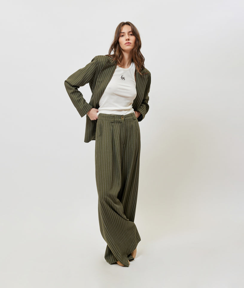 JOSEFINE BLAZER KHAKI STRIPES
