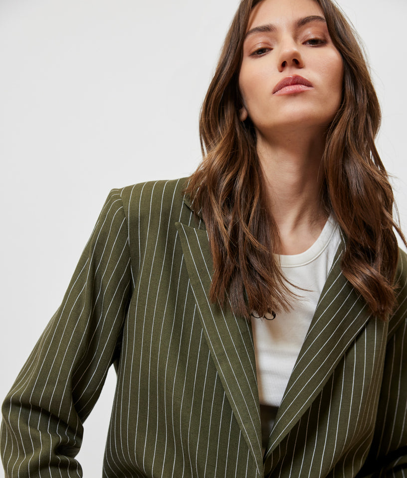 JOSEFINE BLAZER KHAKI STRIPES