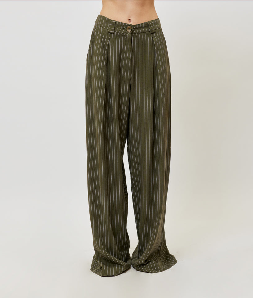 JOSEFINE PANTS KHAKI STRIPES