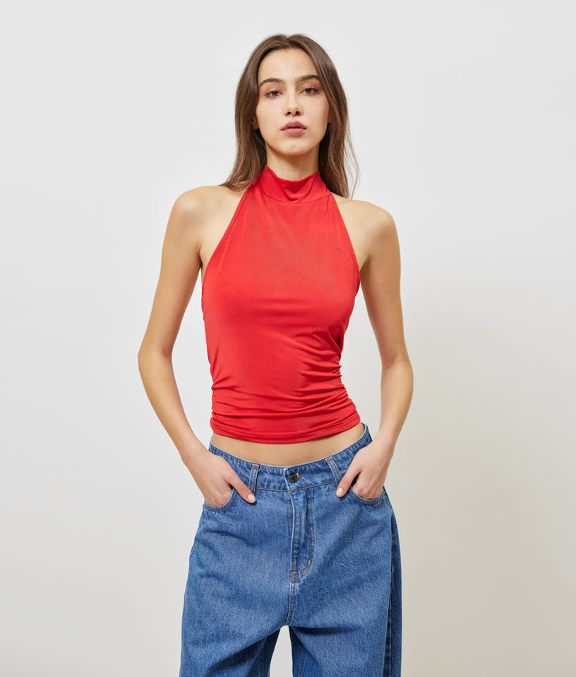 JULES TURTLENECK TOP RED