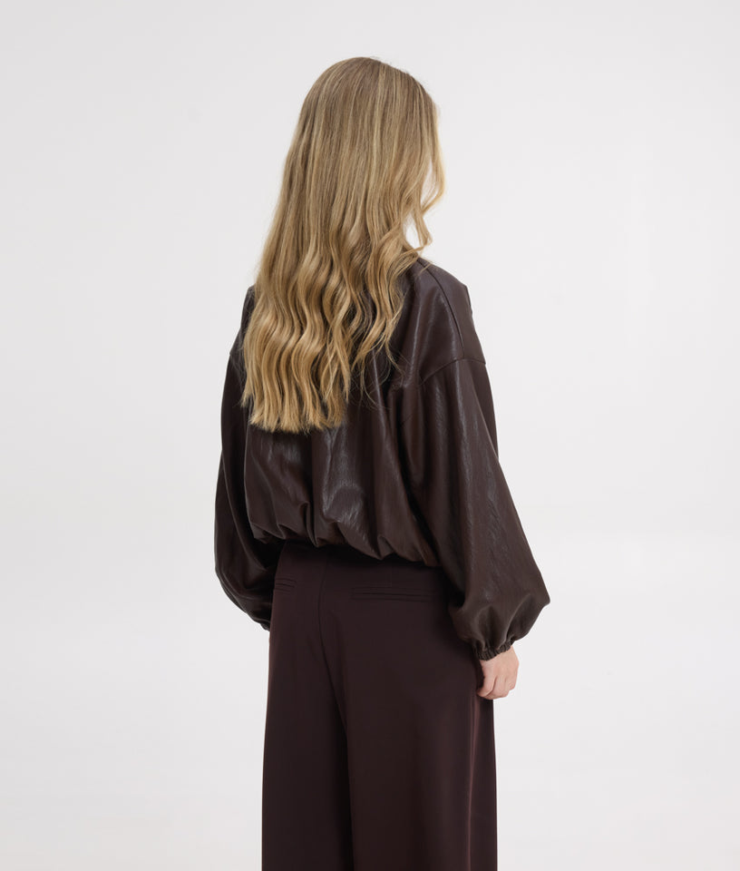CHARLIE BOMBER JACKET DARK BROWN