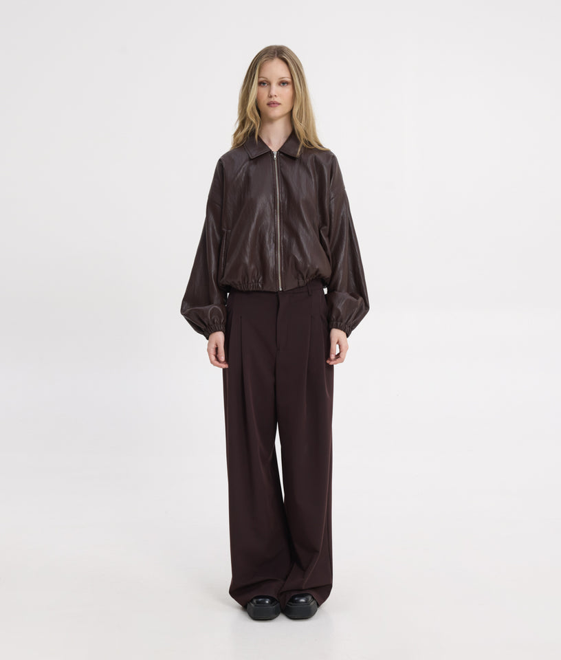 CHARLIE BOMBER JACKET DARK BROWN