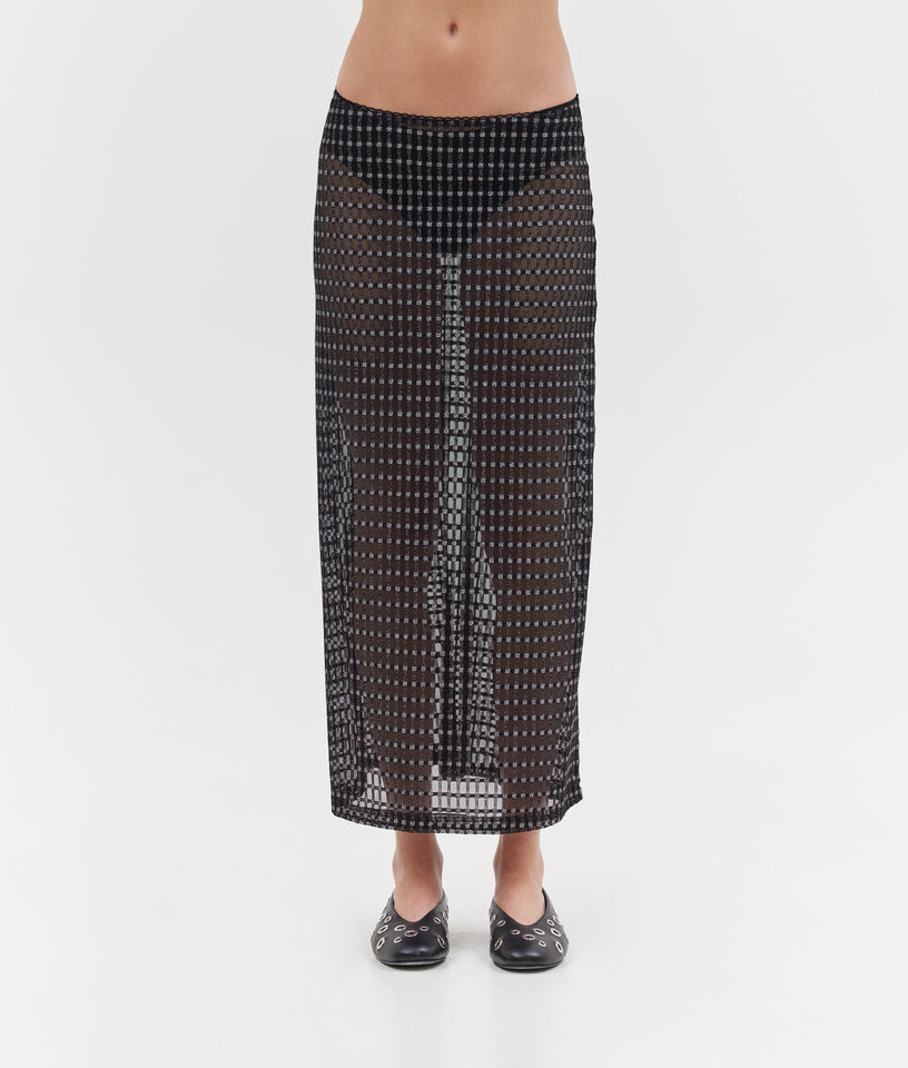 NET SKIRT BLACK