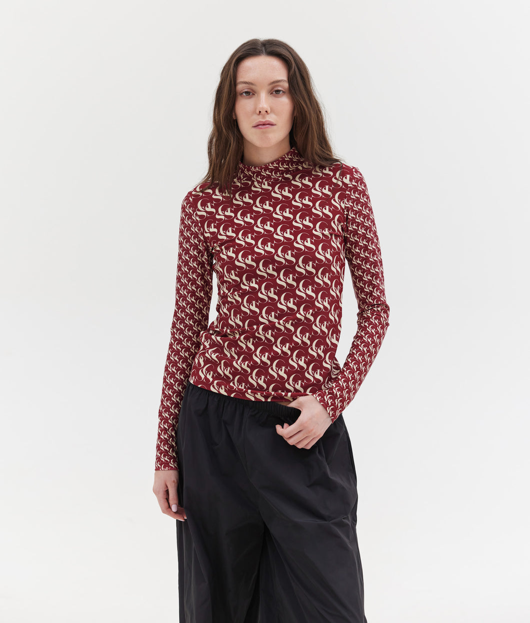 GILDA TURTLENECK TOP SSG BURGUNDY