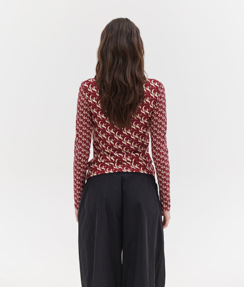 GILDA TURTLENECK TOP SSG BURGUNDY