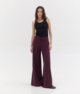 DIONE WIDE LEG PANTS AUBERGINE