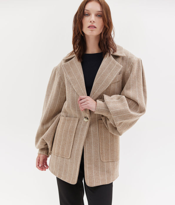 HEATHER COAT BEIGE