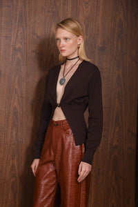 THOUGHT CARDIGAN |BROWN - PRE-ORDER ITEM
