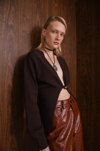 THOUGHT CARDIGAN |BROWN - PRE-ORDER ITEM